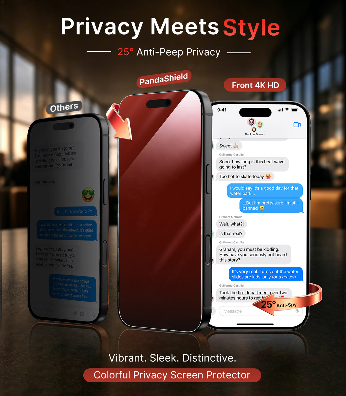PandaShield 2-Pack Red Privacy Screen Protector for iPhone 18 Pro/Pro Max
